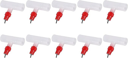 Chicken Nipples Tee Fittings - Fully Automatic Poultry Waterers Kit Chicken Water Drinker 10 Pack