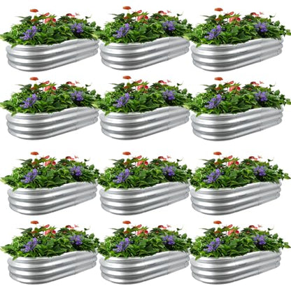 4x2x1ft Galvanized Raised Garden Bed Outdoor