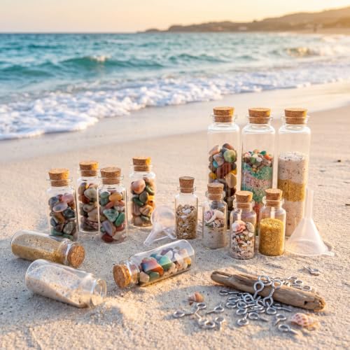 45 Pcs Spell Jar Mini Glass Potion Bottles Cork Stopper (45 Count)