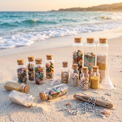 45 Pcs Spell Jar Mini Glass Potion Bottles Cork Stopper (45 Count)