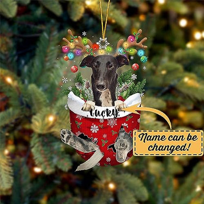 Greyhound Dog Christmas Ornament