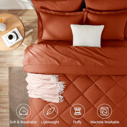 Queen Comforter Set Burnt Orange