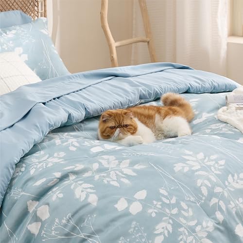 Floral Sky Blue Comforter Set