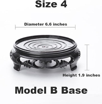 GOLDY&WENDY Round Black Imitation Wood Resin Base Handmade Waterproof Stable Home Decoration Pedestal Vase Lamp Teapot Display Stand
