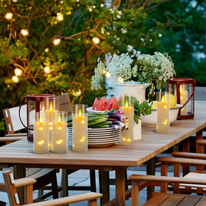24 Pack Flameless Candles with Embedded Star String Fairy Lights