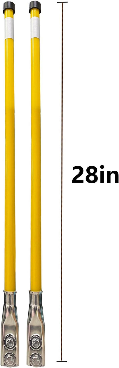 28" Yellow Snow Plow Markers Blade Guides 304 Stainless Steel Joint 3/4''Built-in Steel Wire Never Break for Blizzard Boss SNO-Way Western Snowplows Pickup Truck SUV UTV ATV