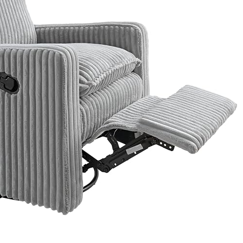 Uptown Upholstered Glider Recliner Rocking Chair 360° Swivel for Nursery and Living Room