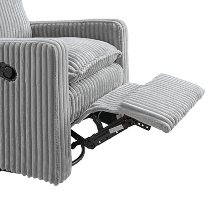 Uptown Upholstered Glider Recliner Rocking Chair 360° Swivel for Nursery and Living Room