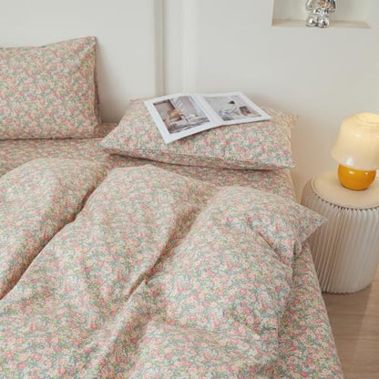 Vintage Flowers Comforter Set King Coquette Floral Bedding Set