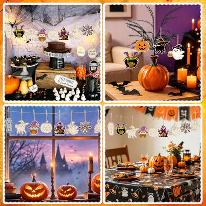 36PCS Wooden Halloween Ornaments to Paint Fall Decorations Crafts for Kids (36 Count)