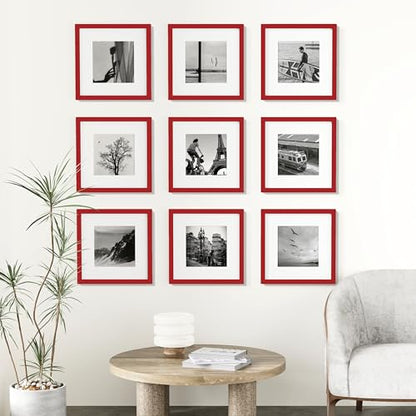 12x12 Picture Frames Set of 9 for Wall Mounting (9 Count)