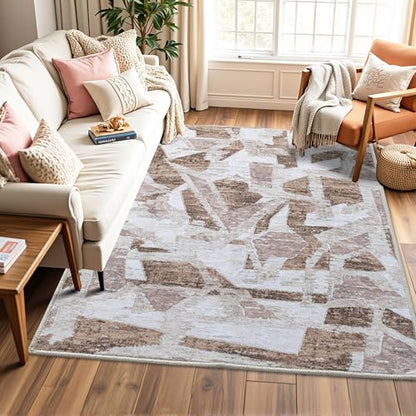 Brown 6X9 Area Rugs for Living Room Bedroom