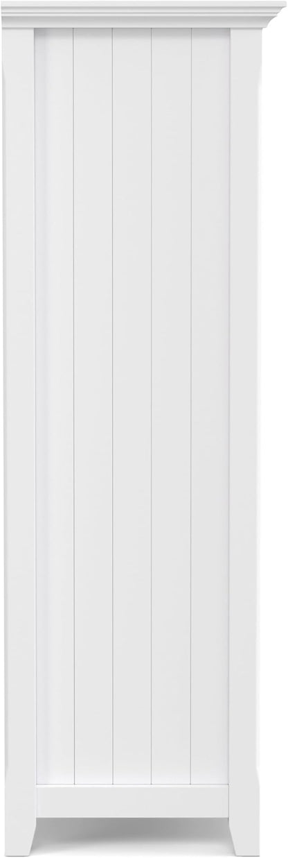 SIMPLIHOME Acadian Bookcase - 57 inch Tall 12-Cube Solid Wood Storage Display Unit in White, Transitional Cube Organizer for Living Room, Study Room or Office with Fixed Shelves and Tapered Legs