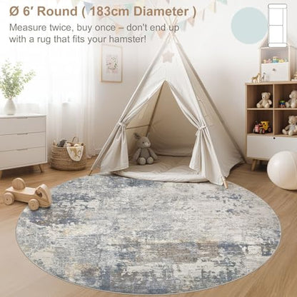 6ft Round Area Rug Living Room Rugs (28.27 Sq Ft)