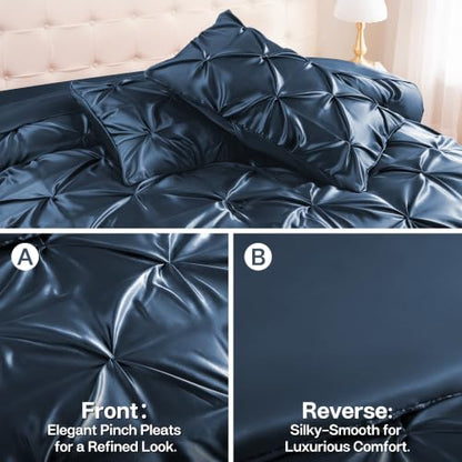 Satin Queen Comforter Set Mood Indigo