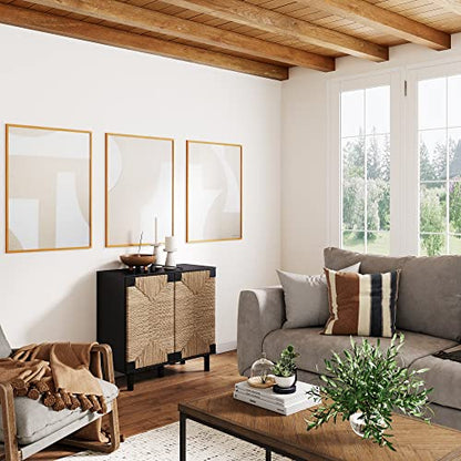 Beacon Accent Natural Sideboard Storage Cabinet in Wire