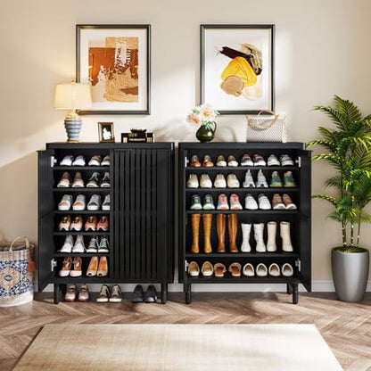 6 Tier Shoe Cabinet with Shutter Doors