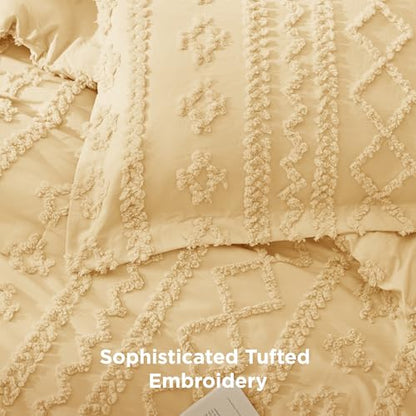Tufted Boho Comforter Set Queen Size