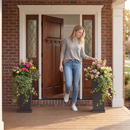 Resin 24'' Tall Planters (2 Count)