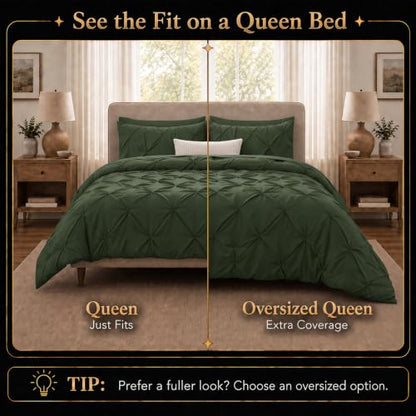 Queen Comforter Set Olive Green (7 Count)