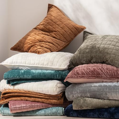 Channel Box Stitch Velvet Quilt Set