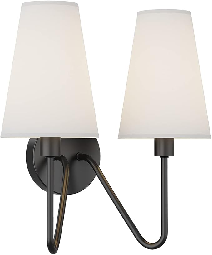 Electro bp;Double Head Classic 2 Lights Wall Sconces Lighting Fixture Black