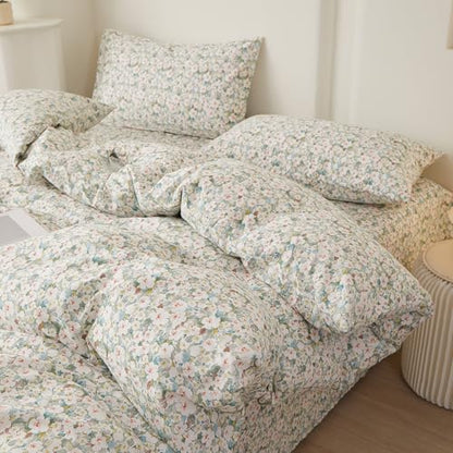 Cottagecore Flowers Comforter Set King Chic Floral Bedding Set