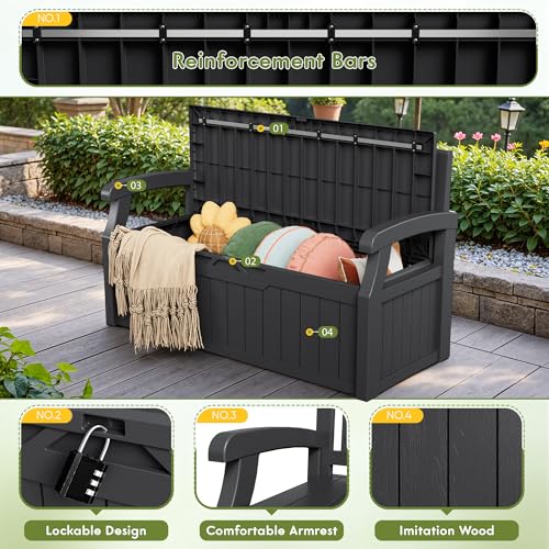 80 Gallon Outdoor Storage Bench Deck Box
