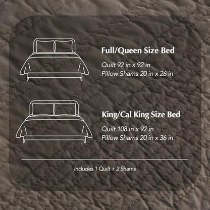 HOME 100% Cotton Modern Lines Quilt Set Queen Size