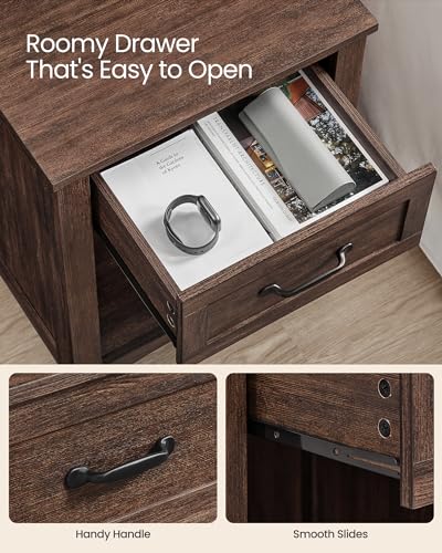 Farmhouse Nightstands with Charging Station (2 Count)