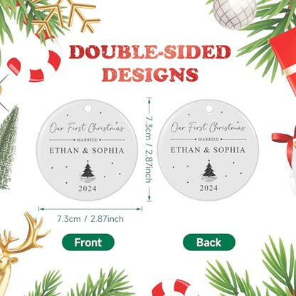 Personalized First Christmas Married Ornament 2026