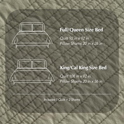 HOME 100% Cotton Modern Lines Quilt Set Queen Size