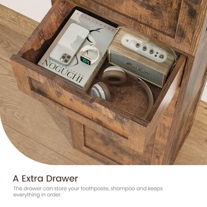 66.9" Tall Bathroom Storage Cabinet with 2 Doors & 1 Drawer