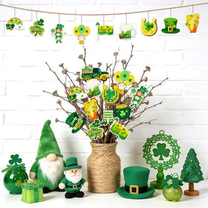 36PCS Wooden St. Patrick's Day Ornaments to Paint Shamrock Cutout Decorations (36 Count)