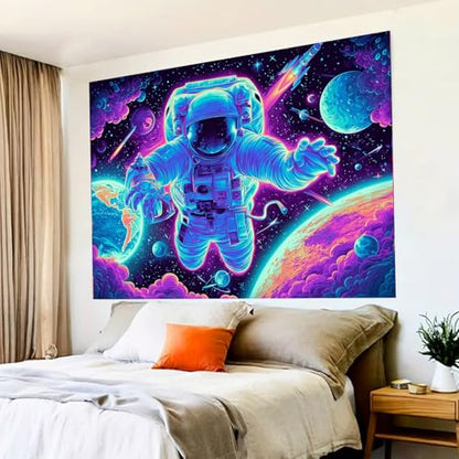 Blacklight Tapestry Galaxy Wall Hanging 78 x 59 Inch