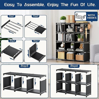 Book Shelf 12 Cube Storage Organizer