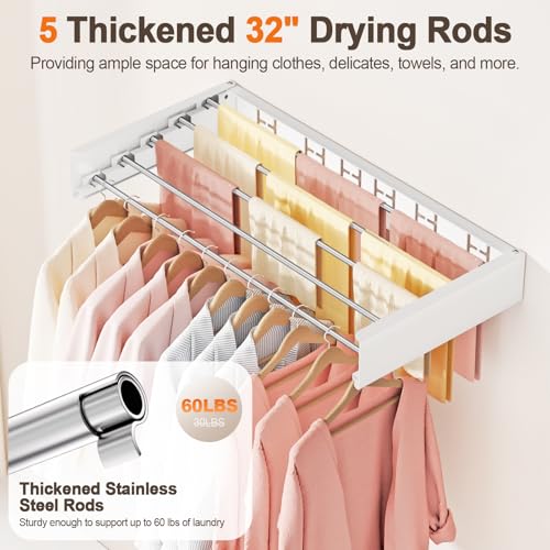 Wall Mounted Clothes Drying Rack Folding Indoor