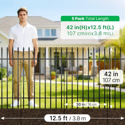 42" H x 12.5Ft Metal Garden Fence (36 Sq Ft)
