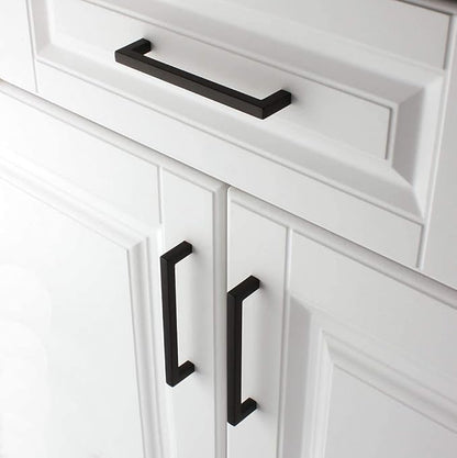 KOOFIZO 30-Pack Solid Square Bar Cabinet Handle - Black Furniture Pull, 5 Inch/128mm Screwhole Distance for Kitchen Cupboard Door, Bedroom Dresser Drawer, Bathroom Wardrobe Hardware