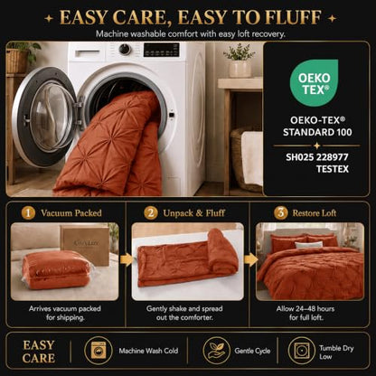 Queen Comforter Set Burnt Orange