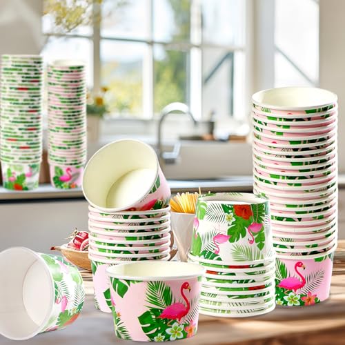 120Pcs 12oz Hawaiian Ice Cream Cups for Hot or Cold Food