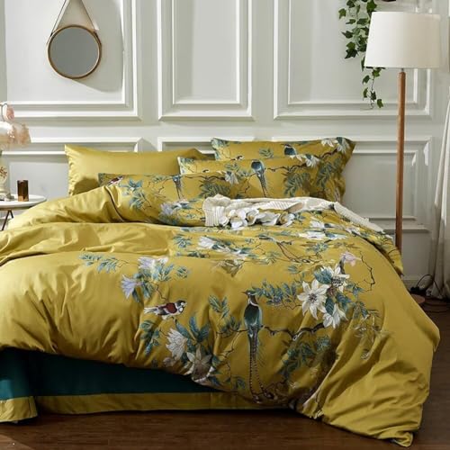 Vintage Garden Floral Comforter Set Twin XL Vibrant Color Birds Flower Pattern Comforter Fluffy Soft Microfiber Boho Floral Bedding Comforter with 2 Pillowcases Cottage Botanical Comforter Set