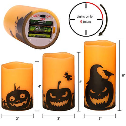 Halloween Pumpin Flameless Candles (3 Count)