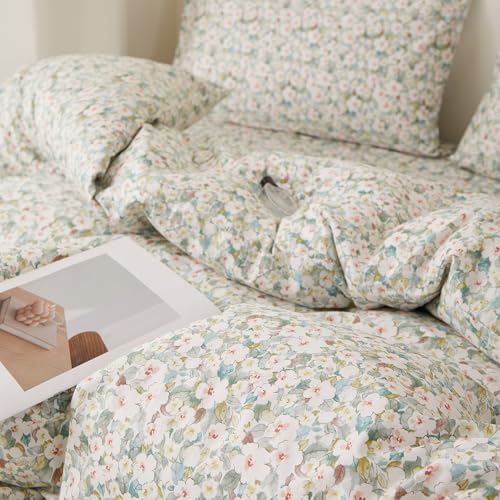 Cottagecore Flowers Comforter Set King Chic Floral Bedding Set