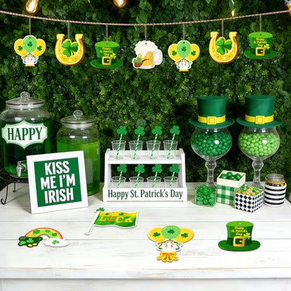 36PCS Wooden St. Patrick's Day Ornaments to Paint Shamrock Cutout Decorations (36 Count)