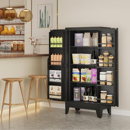 Black Kitchen Pantry Storage Cabinet