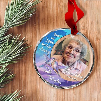 Personalized Memorial Hummingbird Glass Ornament
