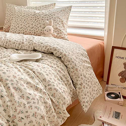 Pink Floral Comforter Set Queen Vintage Flower Botanical Comforter Queen Fluffy Soft Cozy Aesthetic Floral Bedding Set Lightweight French Style Cute Flower Comforter Set for All Seasons