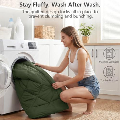 Queen Comforter Set Olive Green