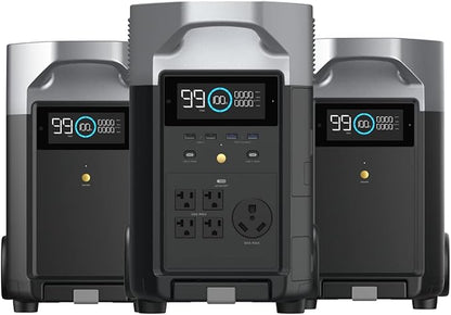 EF ECOFLOW 10.8kWh Portable Power Station: DELTA Pro with 2 Extra Battery, 120V Lifepo4 Battery Backup with Expandable Capacity, Solar Generator for Home Use, Power Outage, Camping, RV, Emergencies